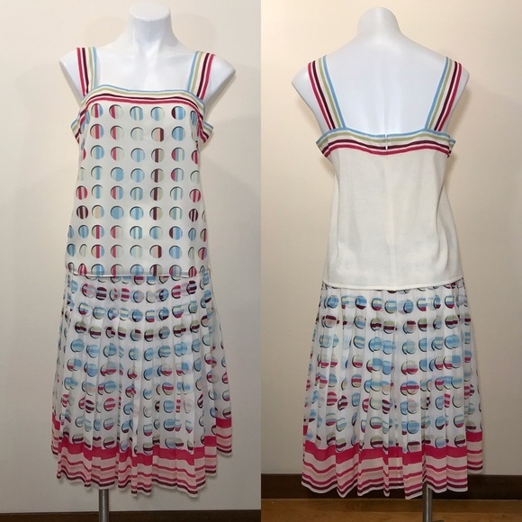 St John Couture Silk Skirt Set Art Deco Circles 10 - Picture 2 of 8